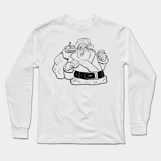 Outline Santa Long Sleeve T-Shirt by SWON Design